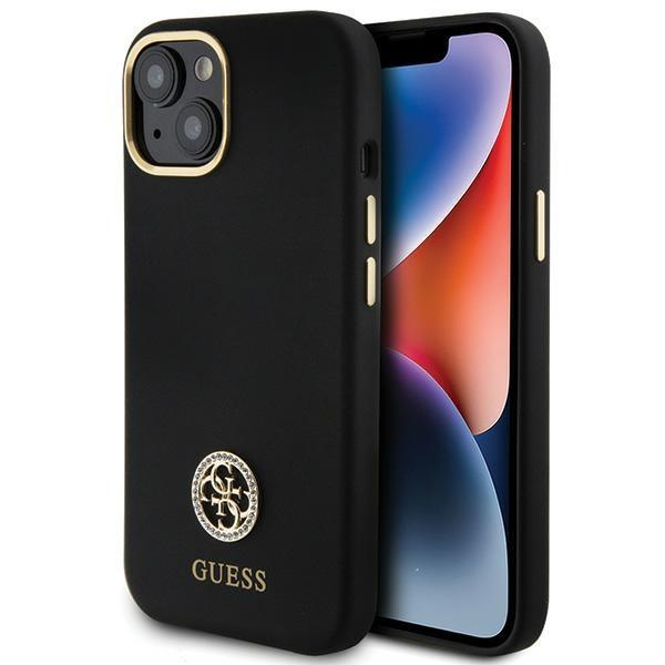 Guess Guhcp15Sm4Dgpk Iphone 15 / 14 / 136.1 Czarny/Black Hardcase Silicone Logo Strass 4G