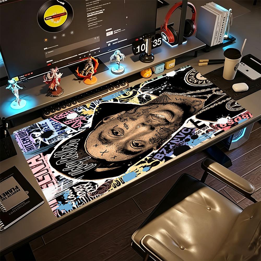 2pac Large Mouse Pad Office Mouse Mats Ultra-Long Desk Mat Non-Slip Rubber Bottom Computer Desk Office Decoration Accessory