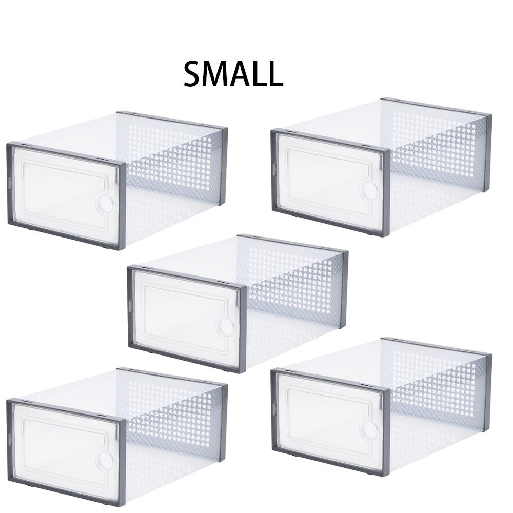 5pcs Transparent Shoe Box Shoes Organizers Thickened Foldable Dustproof Storage Box Stackable Combined Shoe Cabinet Sale
