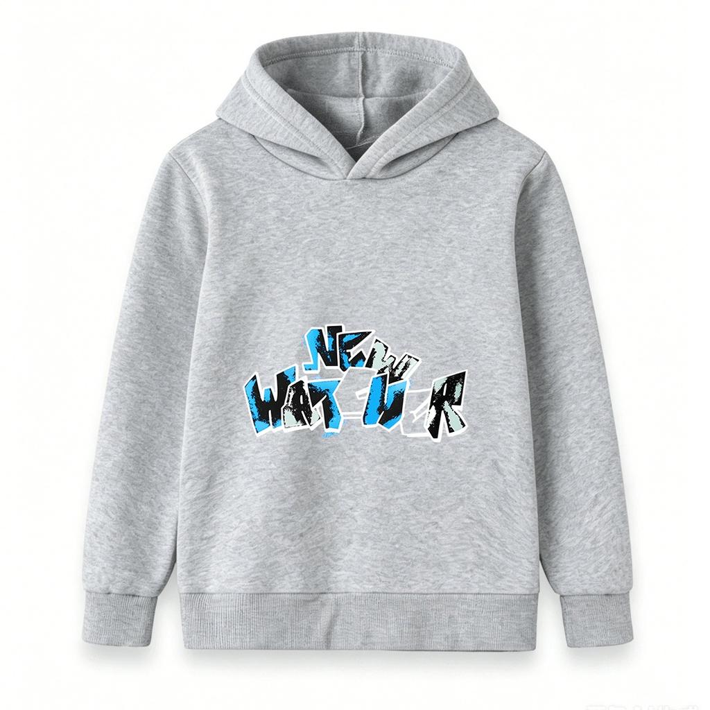 Kids Boys Girls Pullover Hoodie, Cool New Water Graffiti Letter Print Casual Long Sleeve Hooded Sweatshirt for Daily Wear