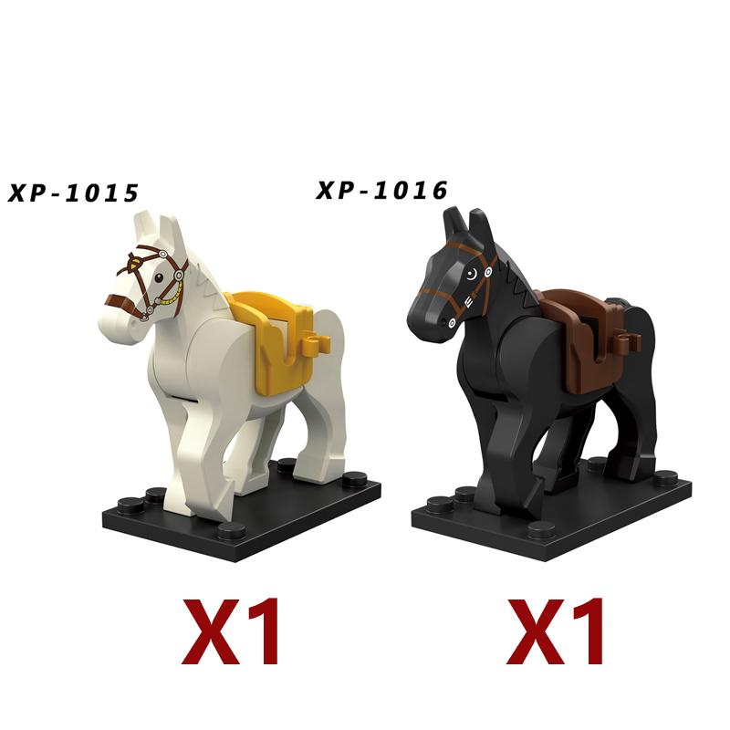 Medieval Soldier Figures Building Block War Horse Jungle Adventure Beast War Wolf Military Waffen Helmet  Armor Sets Blocks Toys