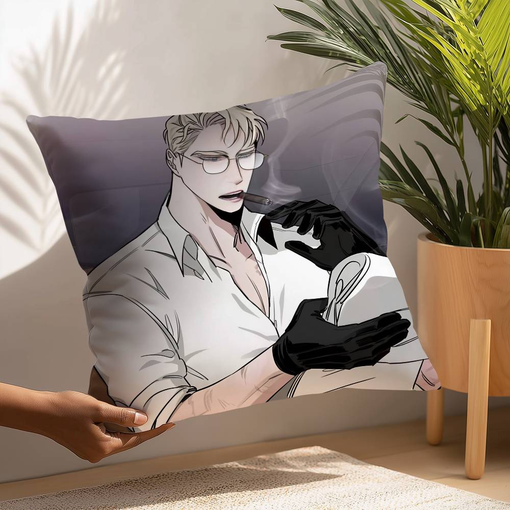 BL M-manhwa Anime Pillow Case Plush Fabric Soft Pillowcase Double Sided Print Cushion Cover Household Gifts