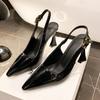 Fashion Luxury Designer Summer Women Sandals Fashion Pointed Toe Singbacks Shoes Ladies Elegant High Heel Stripper Sandalias