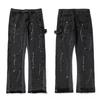 New Style Splatter Patchwork Cargo Pants American Style High Street Micro Flare Casual Trousers