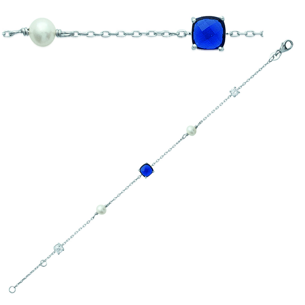 

Les Trésors De Lily [L3887] - Серебряный браслет Sissi с белым сапфиром (родий) - 6 мм