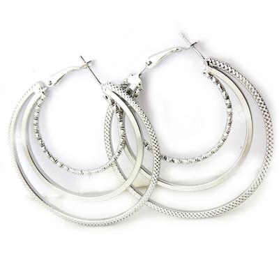 [N1098] - Silver 'Choréographie' Hoop Earrings Ø 50 Mm
