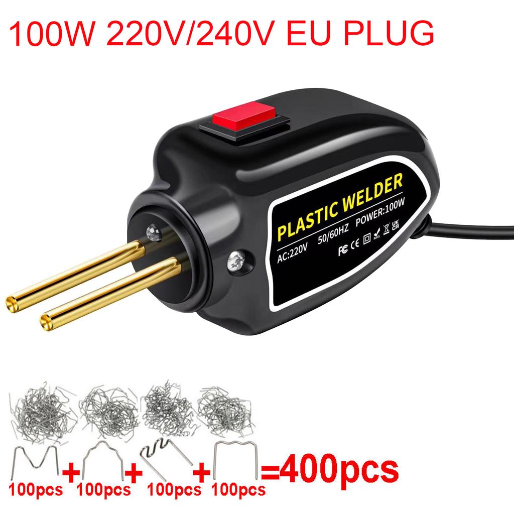 Portable 100W Plastic Welder, Hot Nailer Plastic Repair Kit Mini 110V Plastic Welding Kit 4 Nails with 1200PCS Welding Nails