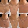 Personalized Fashion Star Necklace Set, Sweet Cool Thin Chain Metal Necklace Neck Chain