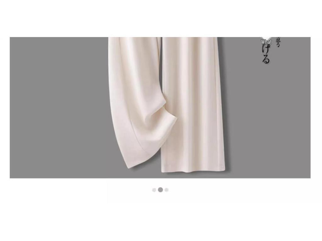 Summer 2025 Women's High-Waisted Gray Wide-Leg Pants - Slimming, Floor-Length, Drapey, Loose, Casual Straight-Leg Design.