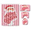 3D Digital Printing Christmas Waterproof Shower Curtain Four-Piece Bathroom Non-Slip Door Mat Bedroom Living Room Floor Mat Carpet