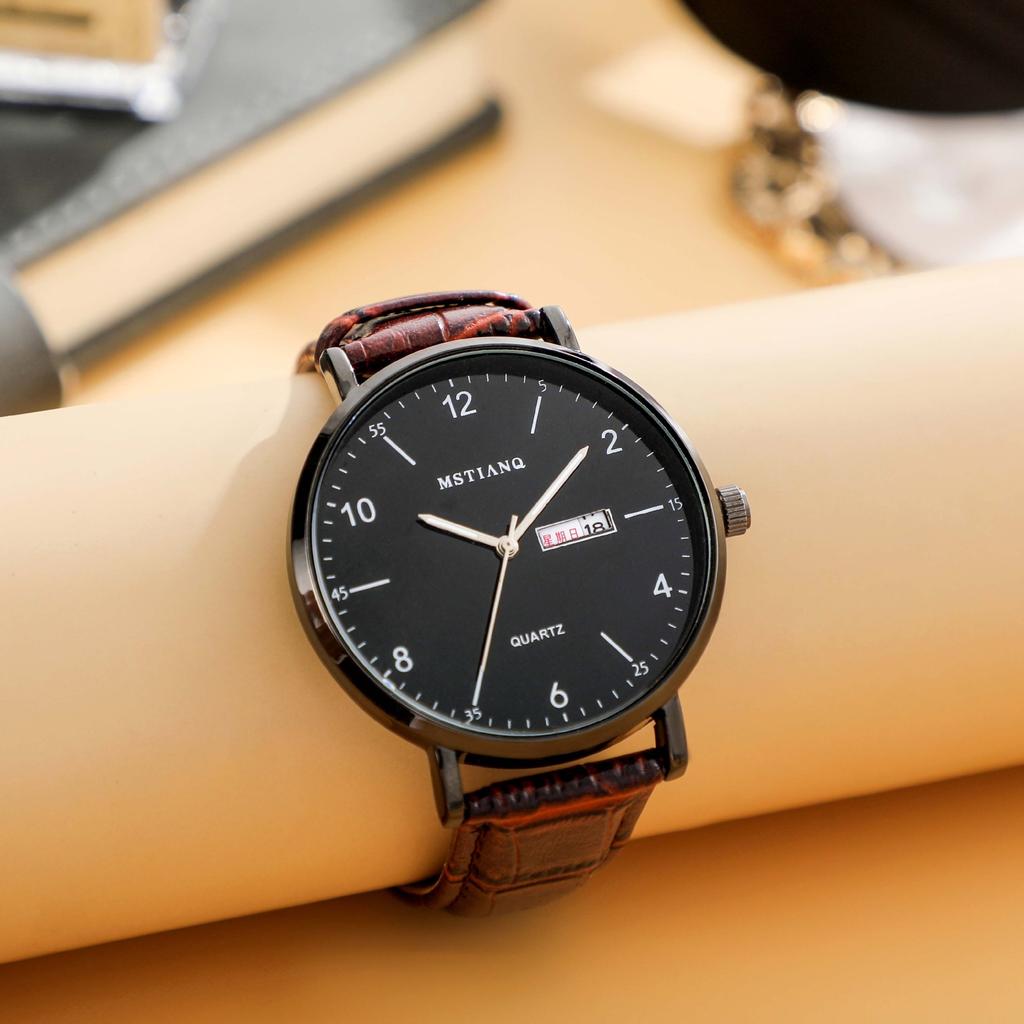 Moderne Herrenuhr, Ultradünn mit Datum, Nicht-mechanische Quarzuhr, Business-Stil, Hochwertige Attraktive Uhr, Herren