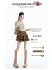Velvet High-Waist A-line Skirt: Women's Sweet Hepburn Style for Spring/Autumn