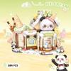 MEIEST Bloc de Construction Magasin de Glaces Panda, Ensemble de Blocs de Construction Magasin Mini Ville Rue Panoramique Jouet de Construction à Particules, Décoration de Maison