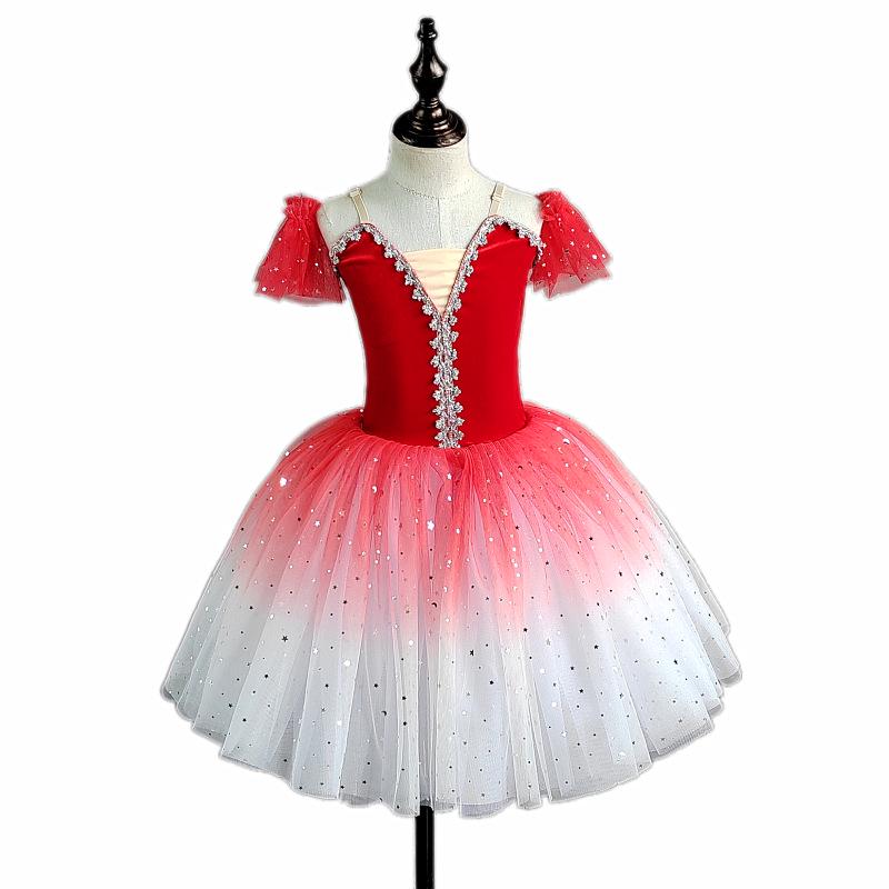 Children's Gradient Sequin Ballet Performance Tutu Skirt
