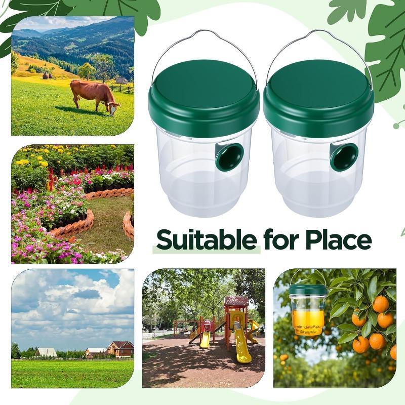 5/1PCS Reusable Wasp Trap Outdoor Hanging Transparent Insect Catcher Boxes Household Garden Farm Protector Pest Control with Lid