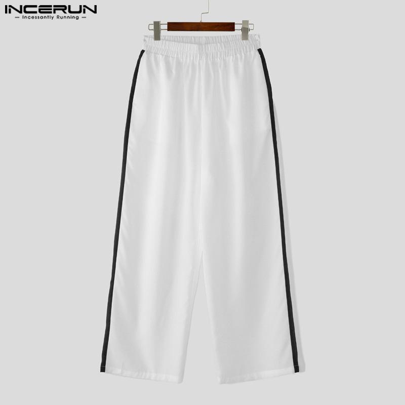 INCERUN 2PCS Men Sets Sleeveless Waistcoat and Long Straight Stitching Pants Outfits