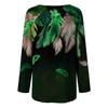 Fashion Womens Casual Loose Round Neck Long-sleeved Print T-shirt Tops