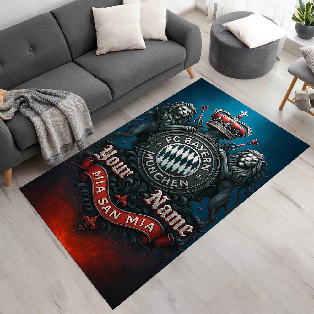 Bayern Munich Customize Your Name Carpet Perfect for Hallway Dining Room Game Room Playrooms Anti-slip Rug Decorate Offices