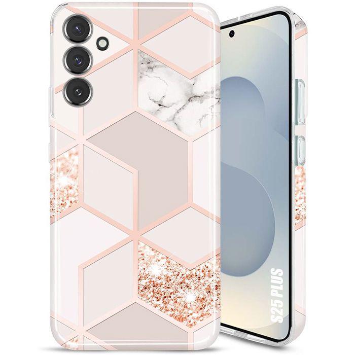 Coque de protection - BOOLING - Samsung Galaxy S25 Plus - Slim - Antichoc - Motif Marbre Rose