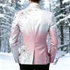 Herren Weihnachtsdruck Anzugjacke Langarm Business Casual für Herbst Winter Krawatte Nicht Enthalten