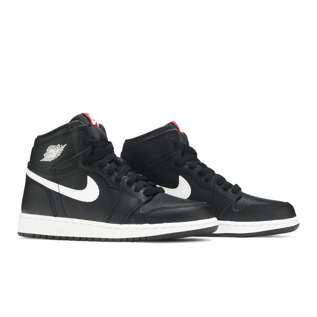 Air Jordan 1 Retro High OG BG 'Yin Yang' (Unisex) Black / Black-University Red-White Kids' Basketball Shoes 575441 011