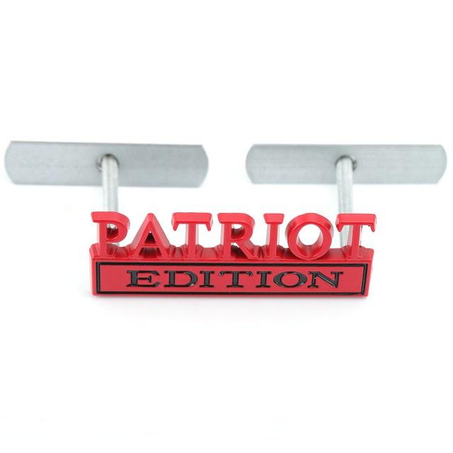 1Pc 3D Metal Patriot Edition Logo Car Front Grille Badge Side Fender Rear Trunk Emblem Sticker Decal