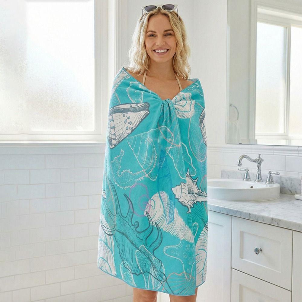 Skin-friendly Bath Towel Quick-drying Beach Blanket Multipurpose Swimming Towel  Sunbathing