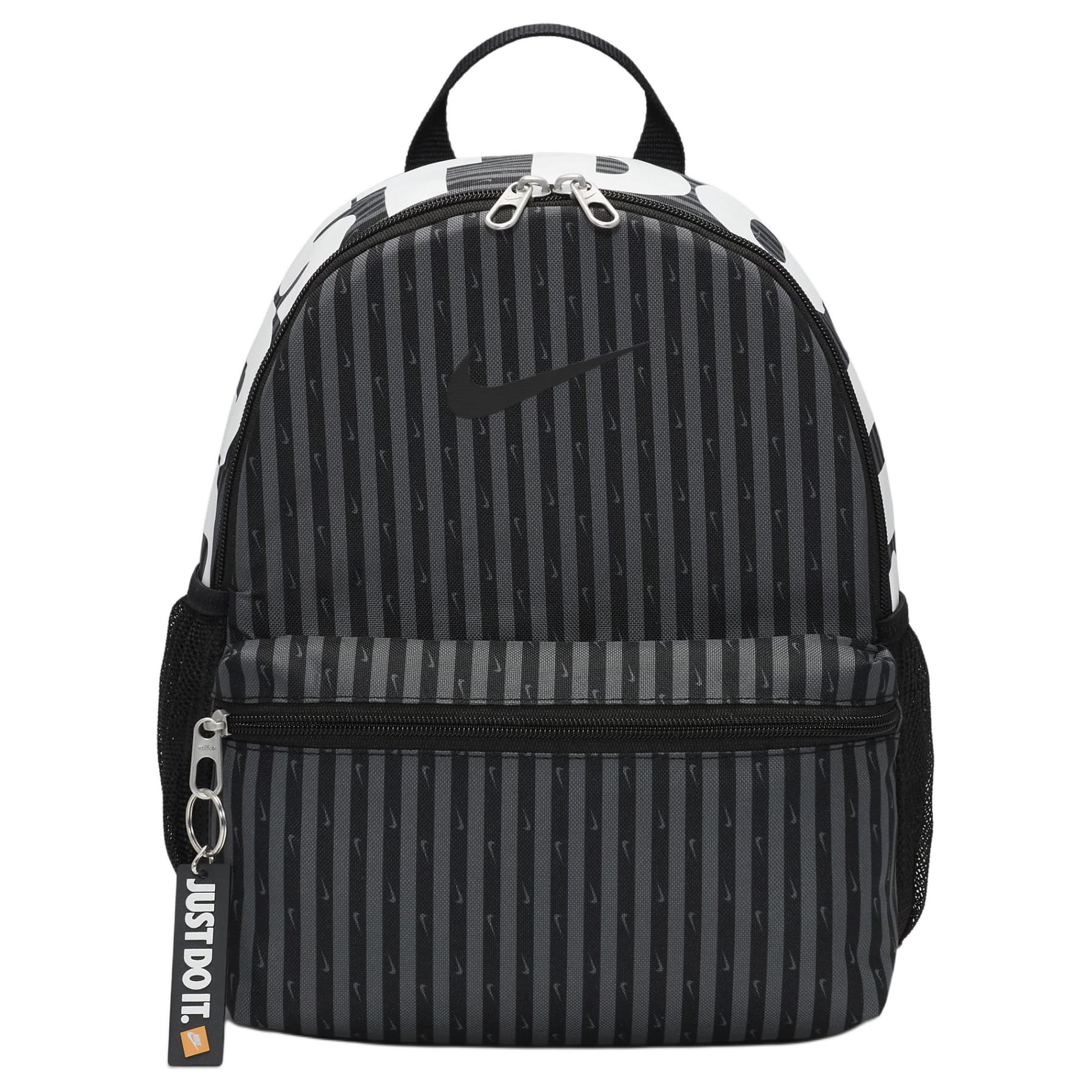 Nike Classic Stripe Design Recycled Polyester Mini Backpack Men Backpack Black FZ2619-068 Black,Mini