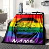 South Carolina Rainbow Flag Four Seasons Blanket Customized With Your Name Lightweight And Warm Perfect Gift For Home Office Camping Sofa Travel Beach