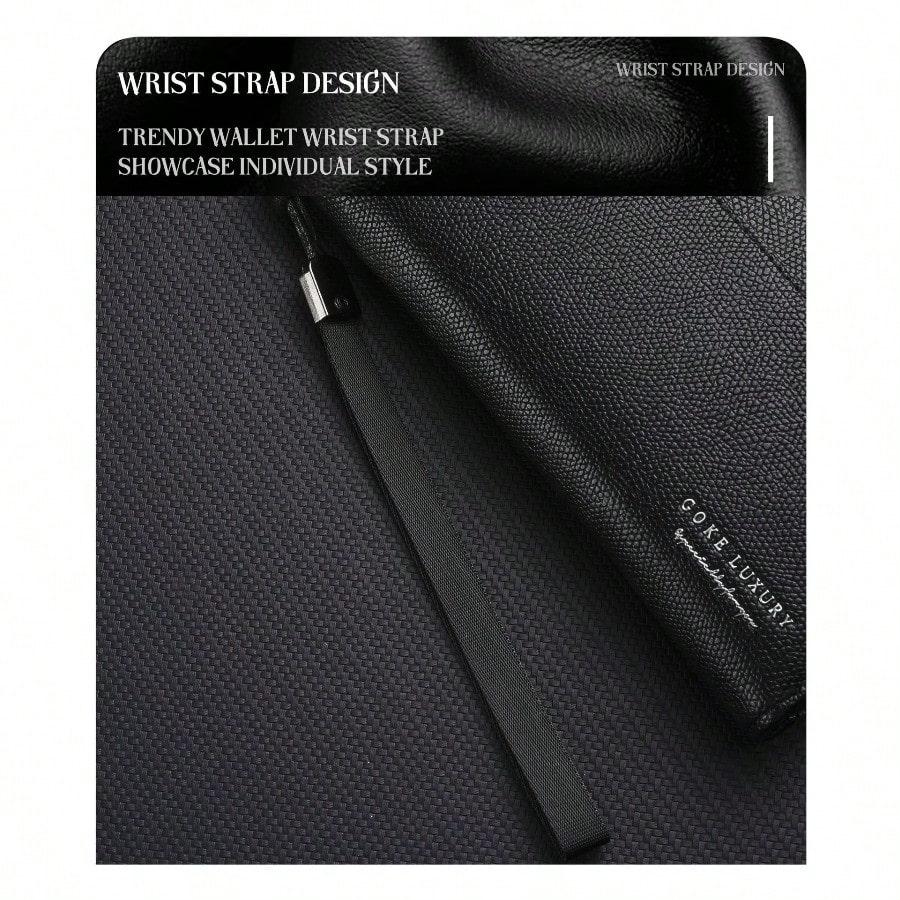 Long zipper large capacity multi-card clutch bag business fashion youth men's bag