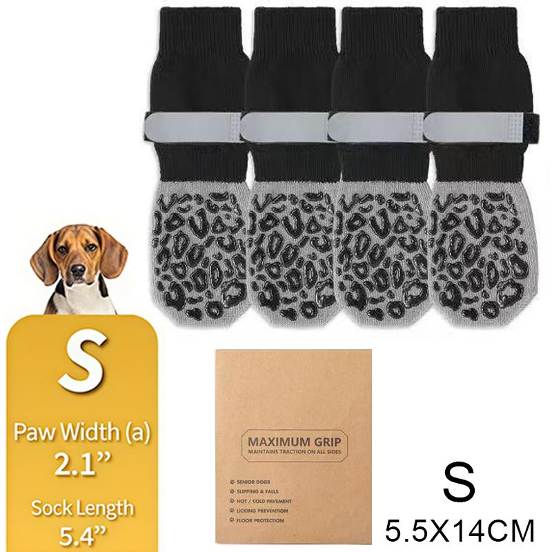 Dog Socks Outdoor Waterproof Dog Shoes Anti-Scratch Adjustable Band Knitted Socks Paw Protection Double-Sided Anti-Slip Dog Sock