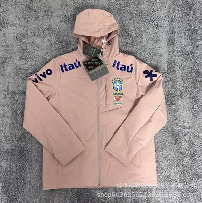 Brazil Thin Jacket Windproof Waterproof Hooded Real Madrid Barcelona Football Jersey Hooded Jersey Cross-border Foreign Trade