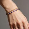 Boho Blue Crystal Beads Bracelets for Women Double Layer Thin Link Stainless Steel Bracelet Fashion Elegant Jewelry Gifts