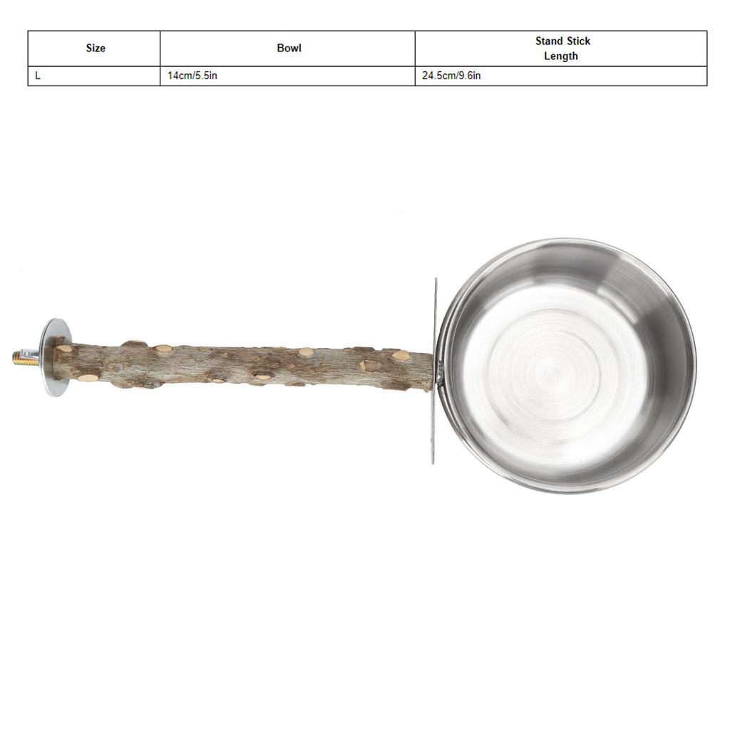 Parrots Stainless Steel Feeding Cups with Clamp Holder Birds Water Food Bowl Stand