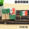 100Pcs Disposable Flag Toothpicks, Food Picks with Mini Flags for Fruit Cocktail Cake Steak, Bar Party Decorative Skewers