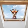 Cartoon Animal Personality Giraffe Head Glass Window Home Beautification Decorative Wall Stickers