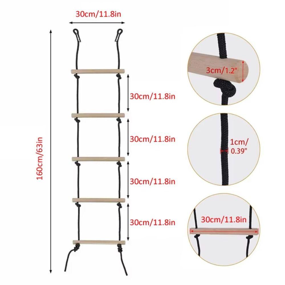With Platforms Fitness Toy Climbing Rope Wooden Swing Chair for Kids  Playground Equipment