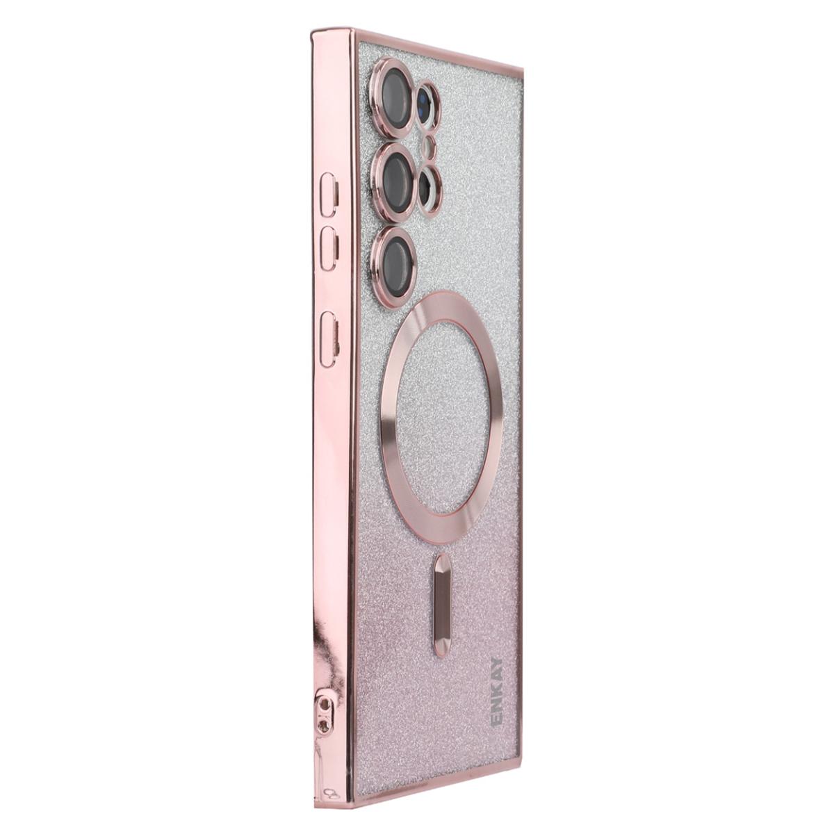 

ENAKY HAT PRINCE For Samsung Galaxy S24 Ultra Case Magnetic Cover Compatible with MagSafe Pink