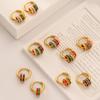 High-End Retro Matte Colorful Enamel Earrings & Necklace Set with Exquisite Niche Design