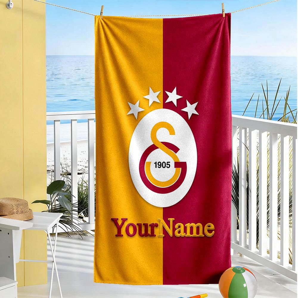 Galatasaray Personalized Text Beach Towel Quick-Dry Soft Microfiber