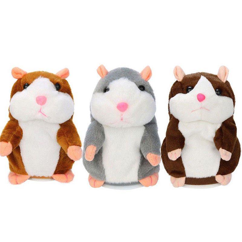 Hamster Falante Fofo Bichinho de Pelúcia Brinquedo Infantil Gravação de Som | 15/18cm