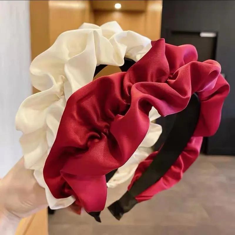 Fashion Hairband for Women Vintage Hair Bands Girls Flower Headbands Pleated Hair Hoop Hair Accessories Headwear