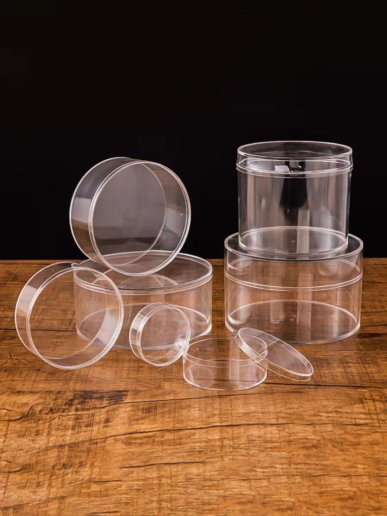 Runde Acrylbox, Stapelbare Kleine Kunststoffbox Süßigkeitenbehälter Acrylbox mit Deckeln Transparente Aufbewahrungs-Organisatoren für Make-up, Schmuck