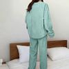 Women's Plush Fleece Lounge Pajama Set Soft Warm Casual Sleepwear Two Piece Long Sleeve Top and Pants Comfortable Fit