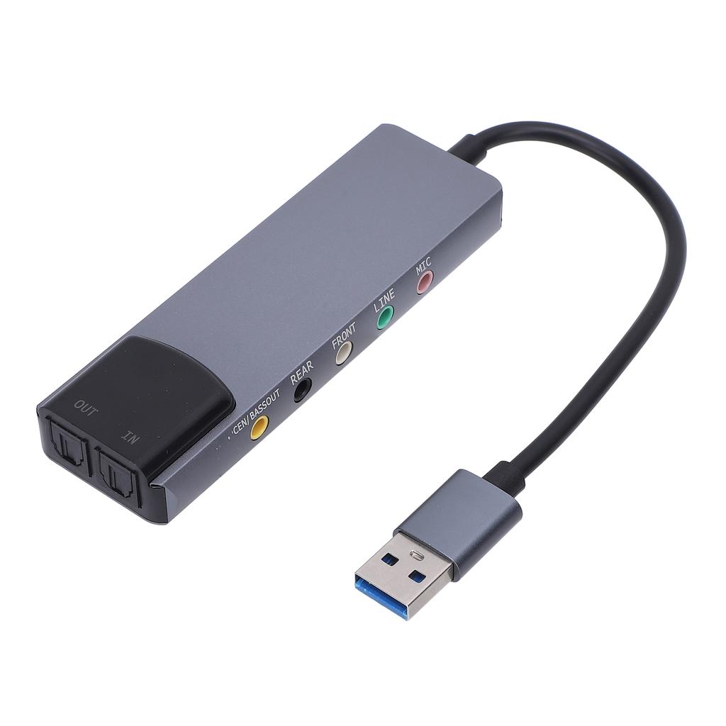 External Sound Card Mixing Support Optical Input Output 5.1 7.1 Channel Noise Reduction USB Sound Card Adapter for Win