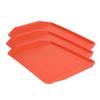 3PCS Colorful Food Tray Rectangle Thickened Binaural Plastic Tray Heat Resistance Stackable Cafeteria Trays for Hotel