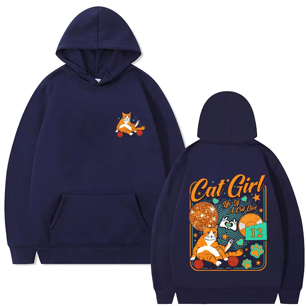 The Life of A Showgirl Hoodie Cat Girl Funny Meme Pullover Hoodies Men's Women's Fashion Casual Oversized Hooded Sweatshirt