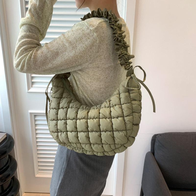 IELGY women's textured embroidered thread single shoulder personalized messenger women's bag