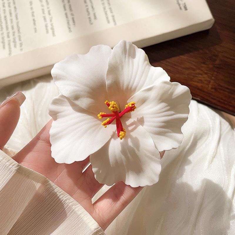 Seaside Holiday Artificial Flower Hair Clip for Women Temperament Bangs Clip Side Duckbill Clip Hairpin Girl Hair Accessories