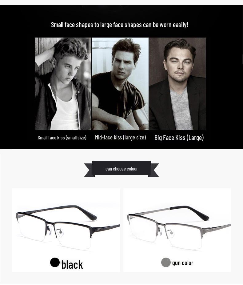 Ultraleichte Herren Halbrand Titanbrillengestelle - Modische Korrektionsbrillen